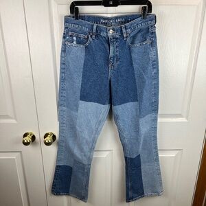 American Eagle 90's Bootcut Patchwork Jeans Size 8 Short